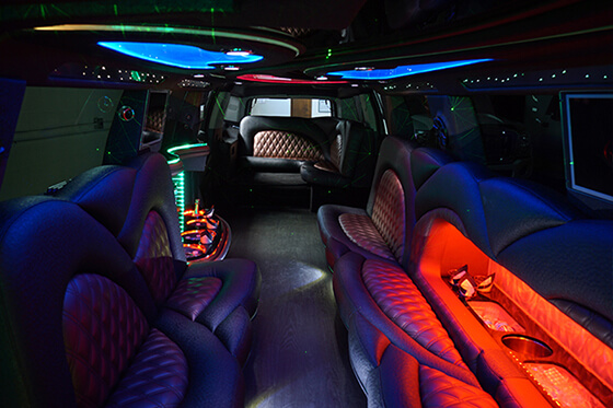 inside a limo bus